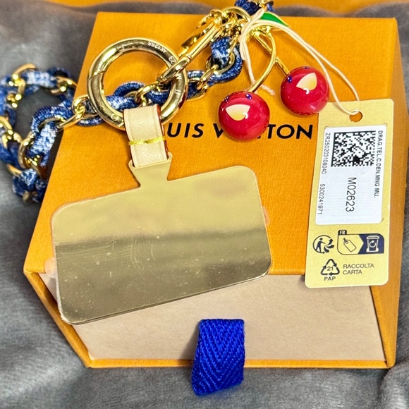 Louis Vuitton x Murakami Denim Cherry Phone Holder - Picture 9 of 11